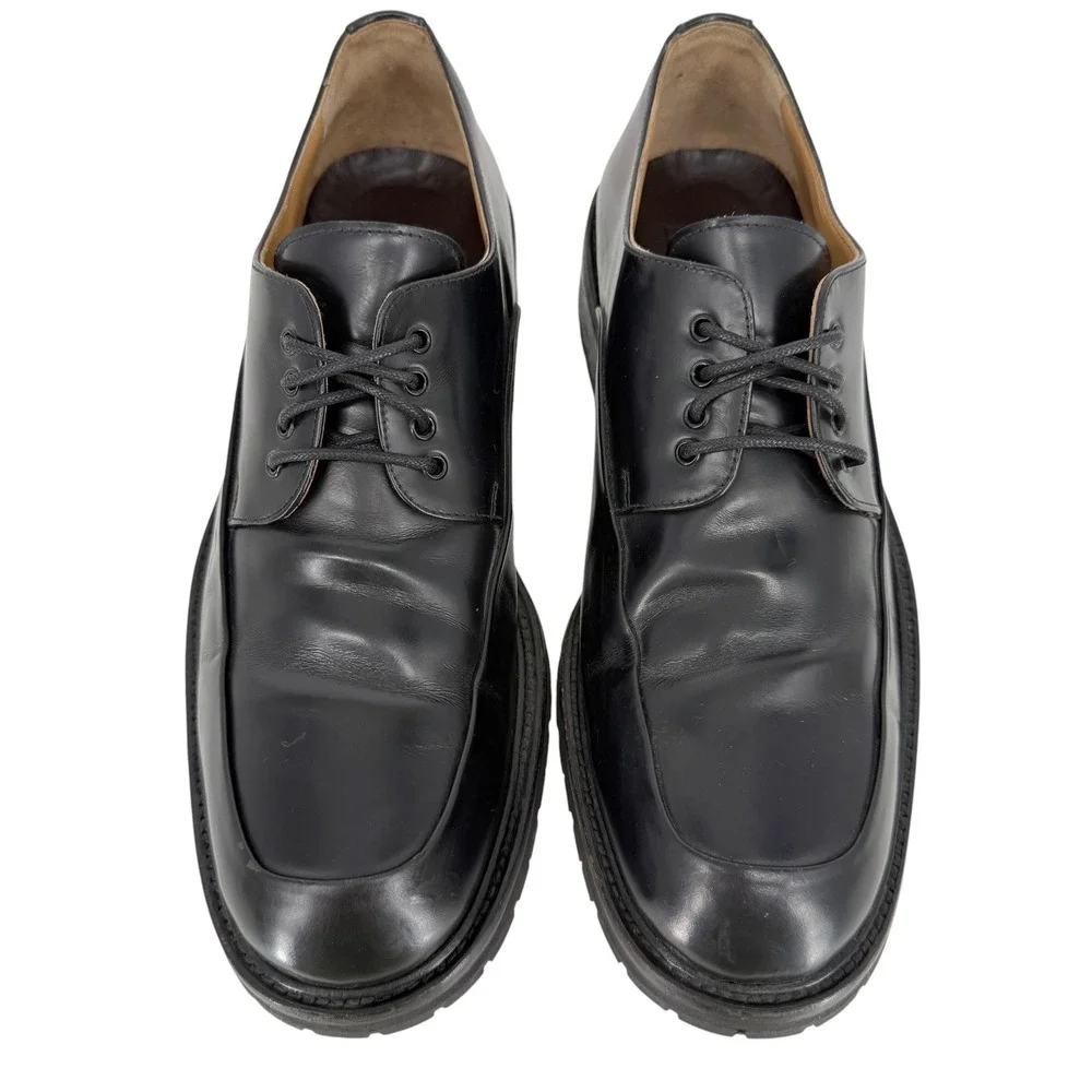 To Boot New York Apron Toe Derby Shoes Men 10.5 Black Leather Chunky Lug Sole